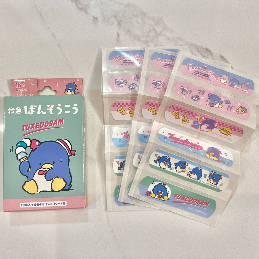 Sanrio Tuxedosam Bandages - Blue and Pink